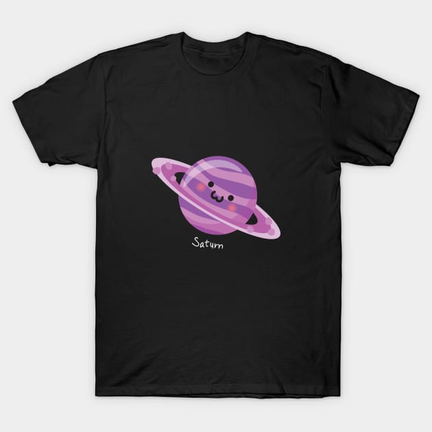 Cute Kawaai Saturn Planet with Rings Parody T-Shirt by loltshirts